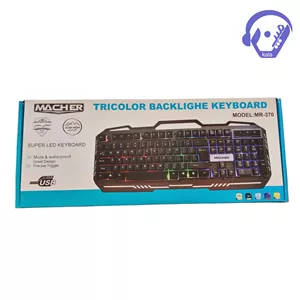 کیبورد گیمینگ (صفحه‌کلید) سیمی مچر (MACHER) مدل MR-370 (نورپردازی سه‌رنگ)