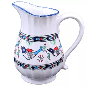پارچ پیچ چینی میبدمروارید مدل مرغی رنگی