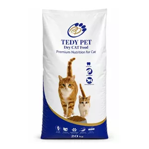 غذای خشک گربه بالغ فیدار پاتیرا مدل تدی پت طعم مرغ، گوشت و ماهی وزن 20 کیلوگرم