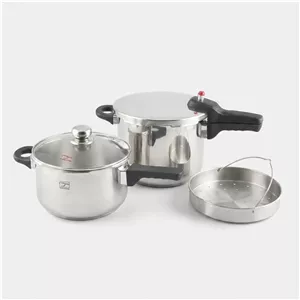 زودپز دوقلو پارس استیل مدل کف سه لایه گنجایش 6 و 4.5  ليتر