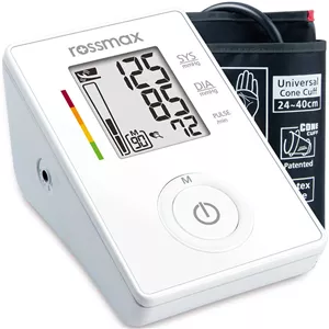 فشارسنج دیجیتال بازویی رزمکس مدل CH155f با سیستم تشخیص حرکت، آشکارساز ضربان نامنظم قلب، حافظه 90 نتیجه و قابلیت میانگین‌گیری از 3 اندازه‌گیری آخر، درجه‌بندی ریسک فشار و کاف 24 تا 40 سانتی‌متر 