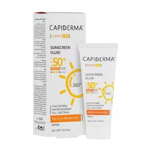 کرم ضد آفتاب بدون رنگ کپیدرما SPF 50 مدل CAP مناسب پوست‌های مختلط تا چرب حجم 40 میلی‌لیتر