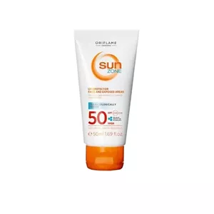 کرم ضد آفتاب بی‌رنگ صورت اوریفلیم SPF 50 مدل Sun Zone ‌محافظ UVA و UVB مناسب برای انواع پوست حجم 50 میلی لیتر