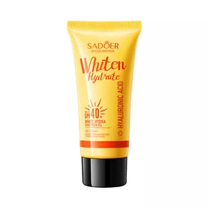 کرم ضدآفتاب بی رنگ دست و صورت سادور SPF 40 مدل هیالورونیک اسید محافظ UVA، UVB، P مناسب برای انواع پوست حجم ۵۰ میلی لیتر