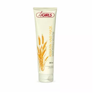 ماسک مو صاف کننده 4گرلز مدل Wheat proteion - Shea butter مناسب برای موهای آسیب دیده و رنگ شده حجم 300 میلی لیتر