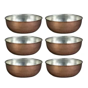 کاسه مسی مدل چکشی زنجان کد za00918059 مجموعه شش عددی