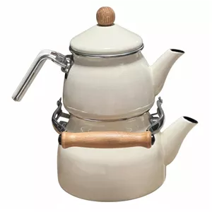 ست کتری و قوری شاهین مدل KRM-PRL گنجایش کتری 2.1 لیتر گنجایش قوری 1.1 لیتر