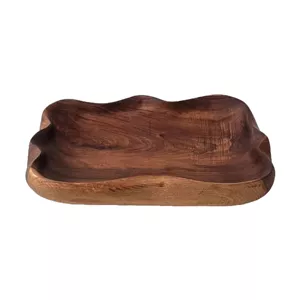 میوه خوری میوه‌خوری مستطیلی دفرمه چوب گردو، قابل شستشو 