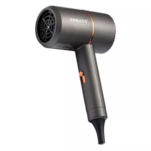 سشوار مسافرتی 1200 وات سوکانی مدل SK-2202، موتور AC، وزن 495 گرم، دارای سری متمرکز‌کننده باریک با ویژگی صاف‌کنندگی، حجم‌دهندگی، با قابلیت تنظیم دما