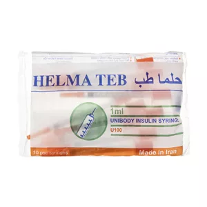 سرنگ 1 سی سی انسولین حلما طب مدل یکپارچه بسته 100 عددی