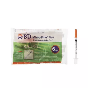 سرنگ انسولین بی دی مدل micro-fine plus حجم 0.5 میلی لیتر بسته 10 عددی