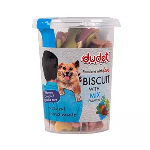 تشویقی بیسکوئیتی سگ دودوتی مدل Dudoti Dog Biscuits طعم میوه‌ای وزن 150 گرم