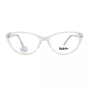 فریم عینک طبی کائوچو TR زنانه برند Takin شفاف بی رنگ مدل گربه ای کد 2367C6