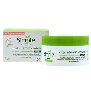 کرم شب ترمیم کننده شب سیمپل مدل VITAL VITAMIN