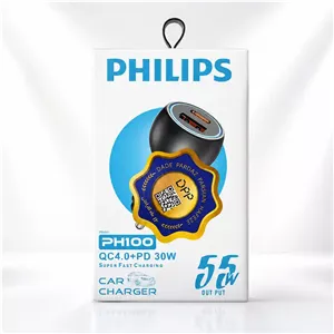 شارژر فندکی فست شارژ فیلیپس (PHILIPS) مدل PH100