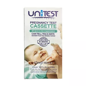 بیبی چک کاسه‌ای UniTEST Pregnancy Test Cassetteپاسخ سریع و دقیق با نتیجه ۲ دقیقه‌ای