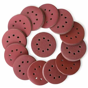 سنباده دیسک 150 میل پشت کرکی کاغذی 6سوراخ (پک 10 عددی)