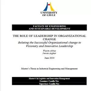 کتاب The Role of Leadership in Organizational Change (نقش رهبری در تغییر سازمانی) نسخه انگلیسی PDFوسیم عباس