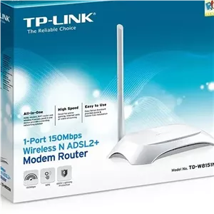 مودم روتر ADSL2 Plus بی‌سیم N150 تی پی-لینک مدل TD-W8151N