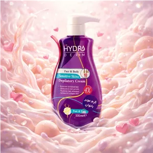 کرم موبر پمپی صورت و بدن پوست حساس هیدرودرم HYDRODERM  (حذف سریع مو بدون درد مناسب پوست حساس نرم‌کننده و ضدالتهاب) 330ml