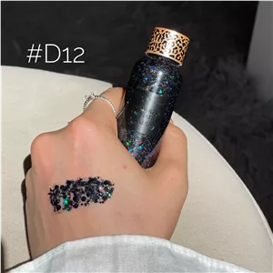 گلیتر مایع سایه چشم/صورت/بدن /موی سر و ناخن 24 ساعته پولکی DRAGON RANEE رنگ D12