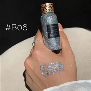 گلیتر مایع سایه چشم/صورت/بدن /موی سر و ناخن 24 ساعته پولکی DRAGON RANEE رنگ B06