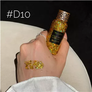گلیتر مایع سایه چشم/صورت/بدن /موی سر و ناخن 24 ساعته پولکی DRAGON RANEE رنگ D10