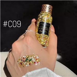 گلیتر مایع سایه چشم/صورت/بدن /موی سر و ناخن 24 ساعته پولکی DRAGON RANEE رنگ C09