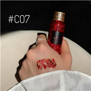 گلیتر مایع سایه چشم/صورت/بدن /موی سر و ناخن 24 ساعته پولکی DRAGON RANEE رنگ C07