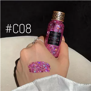 گلیتر مایع سایه چشم/صورت/بدن /موی سر و ناخن 24 ساعته پولکی DRAGON RANEE رنگ C08