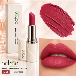 رژ لب جامد نیمه مات مدل Velvet شون  رژ لب جامد نیمه مات مدل Velvet شون - M51