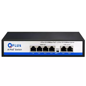 سوییچ 4 پورت POE کیو پلاس PL-P4002