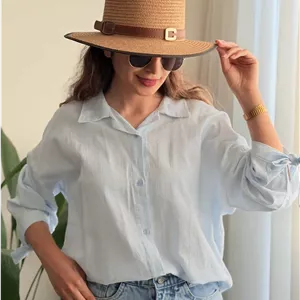 شومیز لینن جلو گره ای