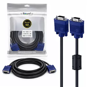 کابل وی جی ای VGA طول 3 متر برند رویال Royal با کیفیت بالا یک سال گارانتی
