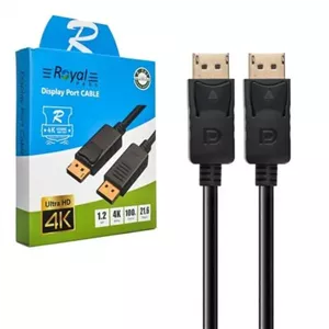 کابل DISPLAY PORT طول 3 متر باکیفیت Ultra HD 4K برند رویال (1 سال گارانتی طلایی)