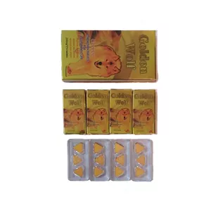 تأخیری سفت کننده حجم دهنده گلدن ولف 12 عددی (گرگ طلایی) اورجینال آمریکایی حک شده (GOLDEN WOIF) 