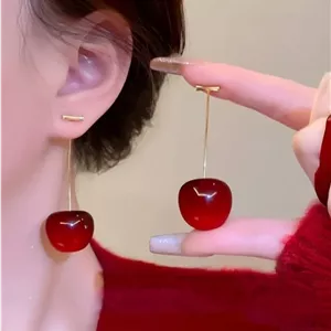 گوشواره آلبالو قرمز براق