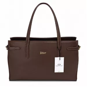 کیف وارداتی Dior چرم موکایی قهوه‌ای بزرگ/ دیور