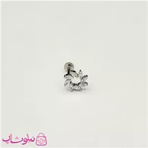 پیرسینگ گوش مدل خورشید نقره ای رنگ کد 310