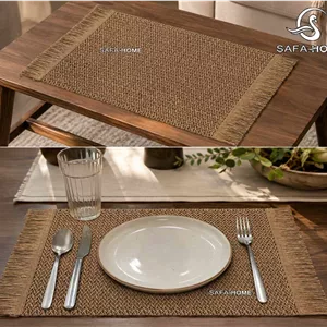 رومیزی عسلی مستطیل حصیری