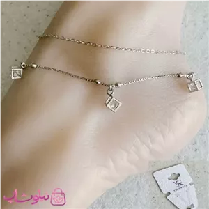 پابند زنانه YSX دولاین با آویزهای مکعب نگین سفید کد 3291