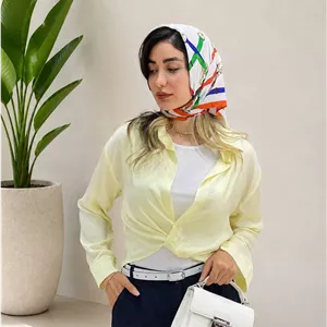 شومیز سیلک گره ثابت