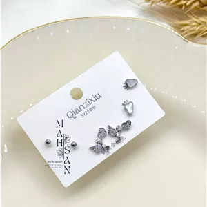 گوشواره فرشته جواهری کد Xu016239 6عددی