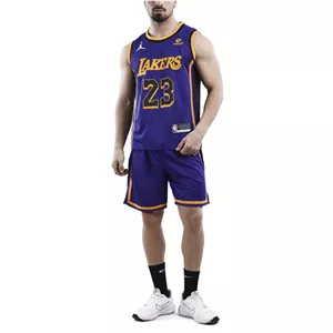 ست رکابی و شلوارک بسکتبالی لیکرز مدل Jordan-DRI FIT-4L1123 بنفش