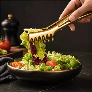 انبر سالاد استیل طرح چنگکی طلایی