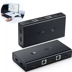 سوئیچ KVM دو پورت HDMI یوگرین UGREEN مدل CM200-50744