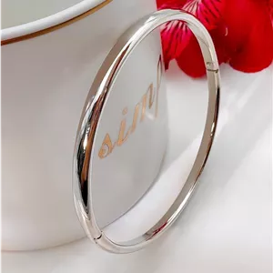 دستبند النگویی آینه ای سیلور ژوپینگ