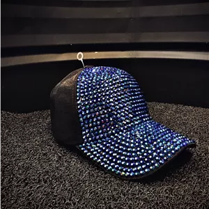کلاه بیسبالی نگین‌دار وارداتی _ آبی
