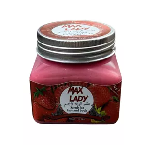 اسکراب لایه بردار پوست مکس لیدی مدل Strawberry حجم 300 میلی لیتر