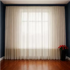 پرده تیکو دکو مدل دوخت ساده کتان شفاف حاشیه دار سایز 280 × 700 سانتی‌متر